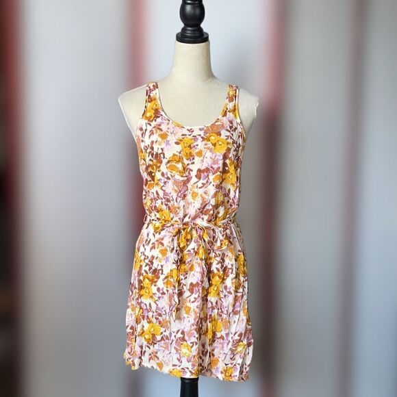 Divided by H&M Floral Dress w/Scoop Neck & Tie Around Waist (Size: 4) - Picture 2 of 12